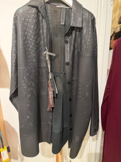 camicia laserata in pelle